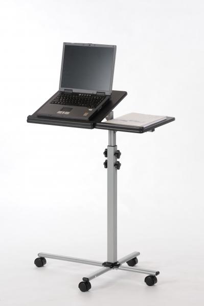 Laptop-Tisch TOM alufarbig / MDF Schwarz